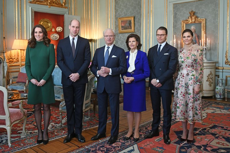 Уильям и Кейт Миддлтон встретились с королем Швеции Карлом Густавом XVI