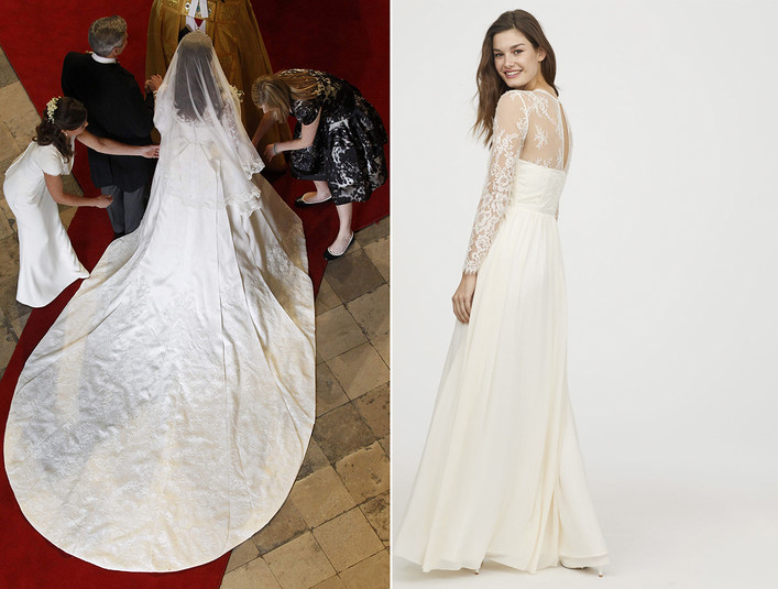 Бюджетная копия свадебного платья Кейт Миддлтон от H&M появилась в продаже