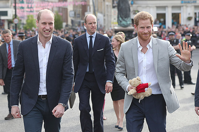 Принцы Гарри и Уильям вышли к поклонникам накануне свадьбы