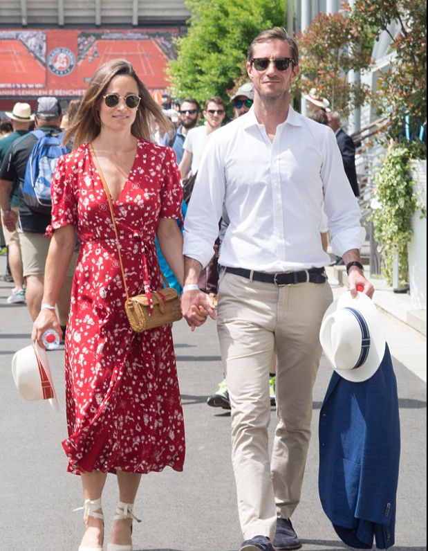 Беременная сестра Кейт Миддлтон с мужем уехала в Париж на Roland Garros