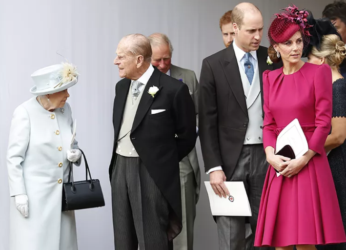 Принц Уильям и Кейт Миддлтон с детьми на свадьбе принцессы Евгении