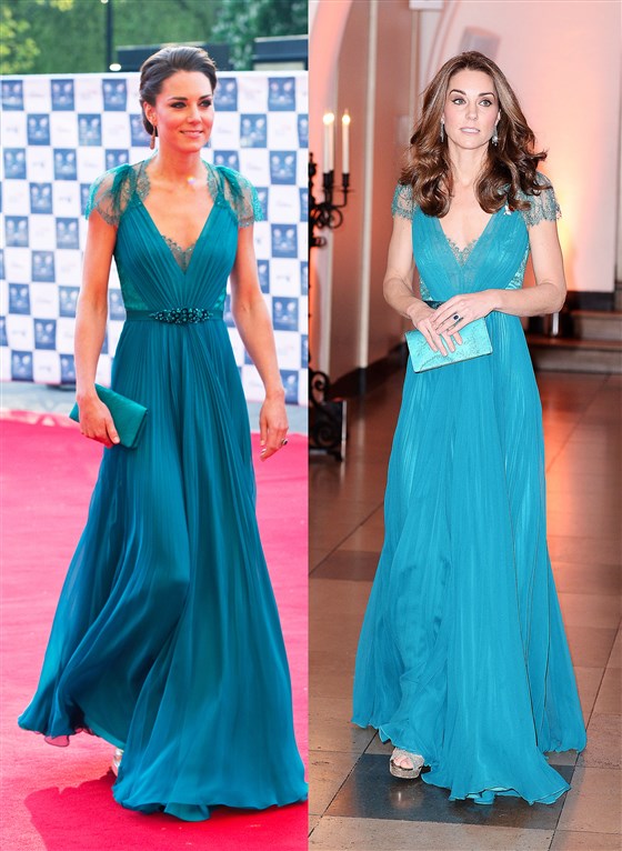 Кейт Миддлтон в одном и том же платье в 2012 году и сейчас