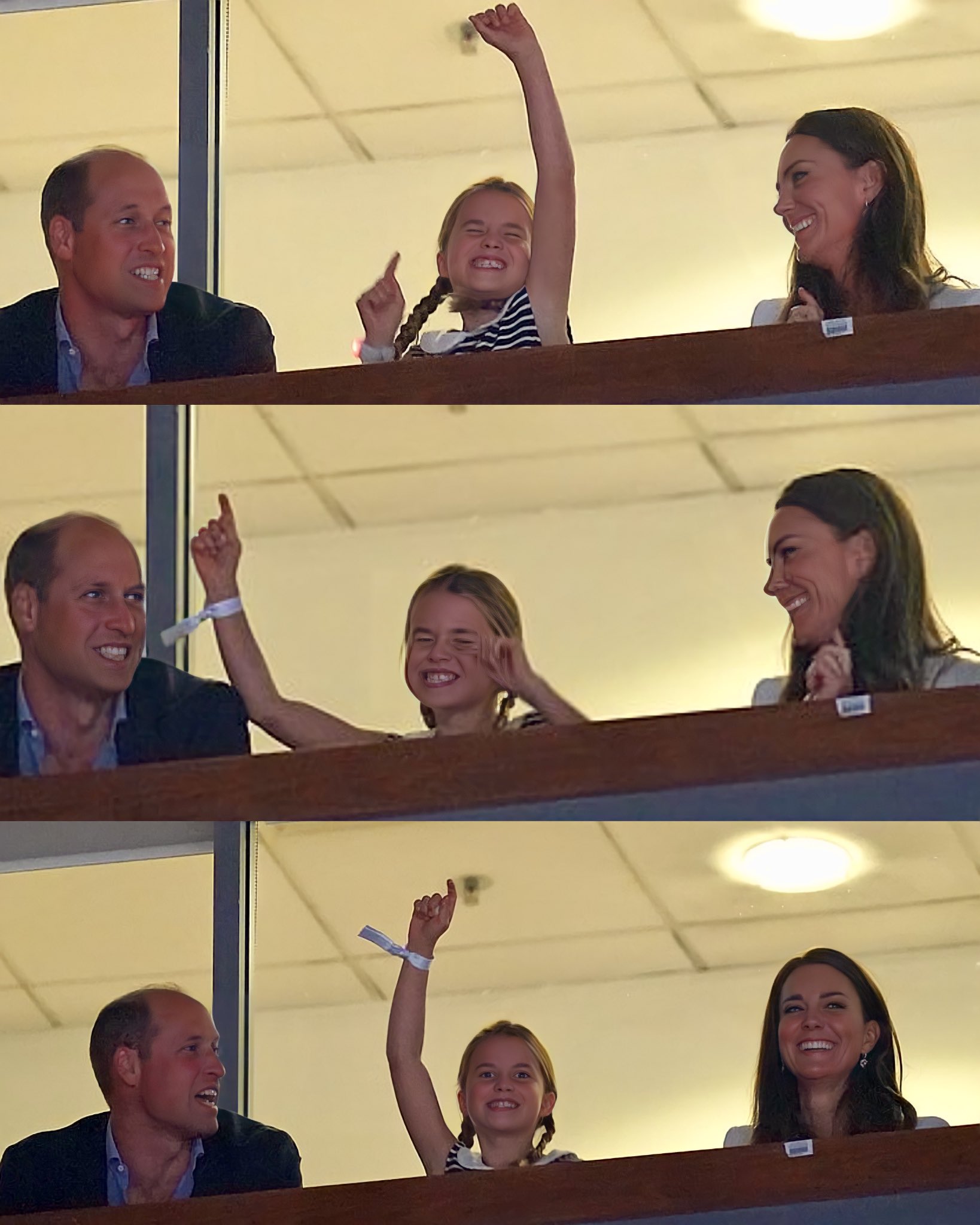 Принц Уильям и Кейт Миддлтон с принцессой Шарлоттой побывали на состязаниях по плаванию