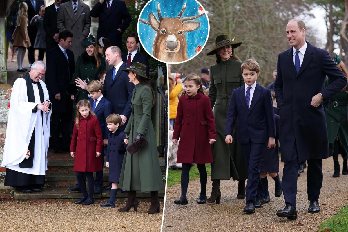 Принц Уильям и Кейт Миддлтон с детьми посетили рождественскую службу в церкви Святой Марии Магдалины