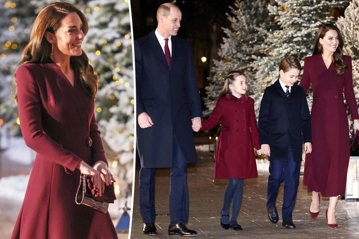 Принц Уильям и Кейт Миддлтон с детьми первыми приехали на рождественский концерт